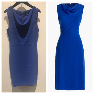 NWT J Crew Cowlneck sheath dress, Blue, 4